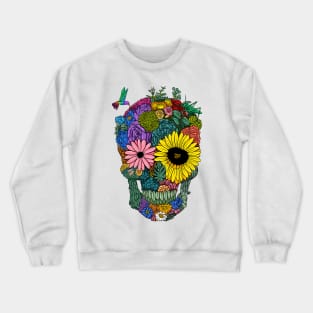 Color flower skull Crewneck Sweatshirt